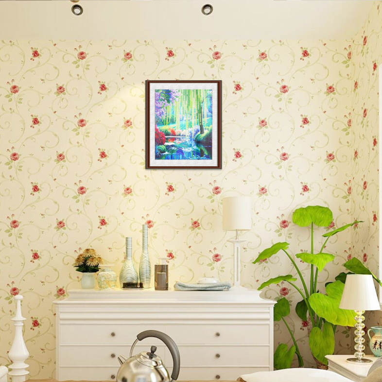30 x 30cm 5D Woods River Drilled Needlework DIY Diamond Painting Cross Stitch Wall Sticker