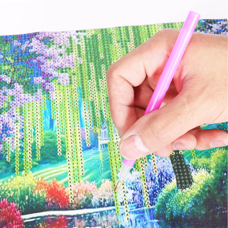 30 x 30cm 5D Woods River Drilled Needlework DIY Diamond Painting Cross Stitch Wall Sticker