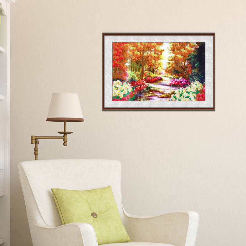 30 x 40cm 5D Woods Landscape Drilled Needlework DIY Diamond Painting Cross Stitch Wall Sticker