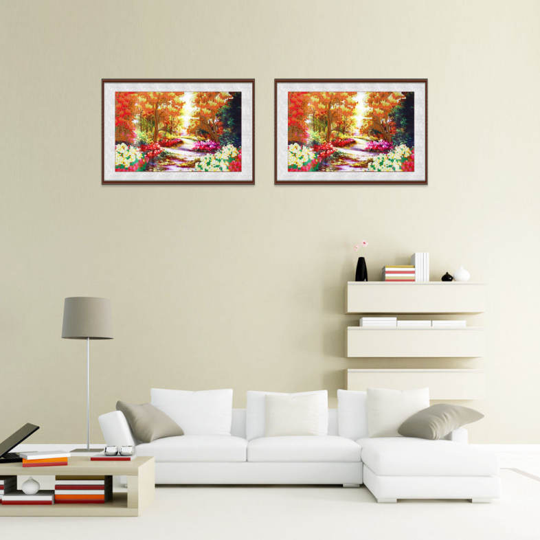 30 x 40cm 5D Woods Landscape Drilled Needlework DIY Diamond Painting Cross Stitch Wall Sticker