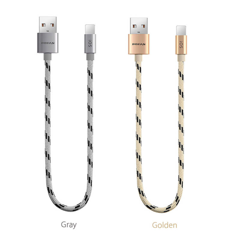 POFAN P03 2 in 1 Charge Data Transfer Cable for iPhone / Android 0.28M