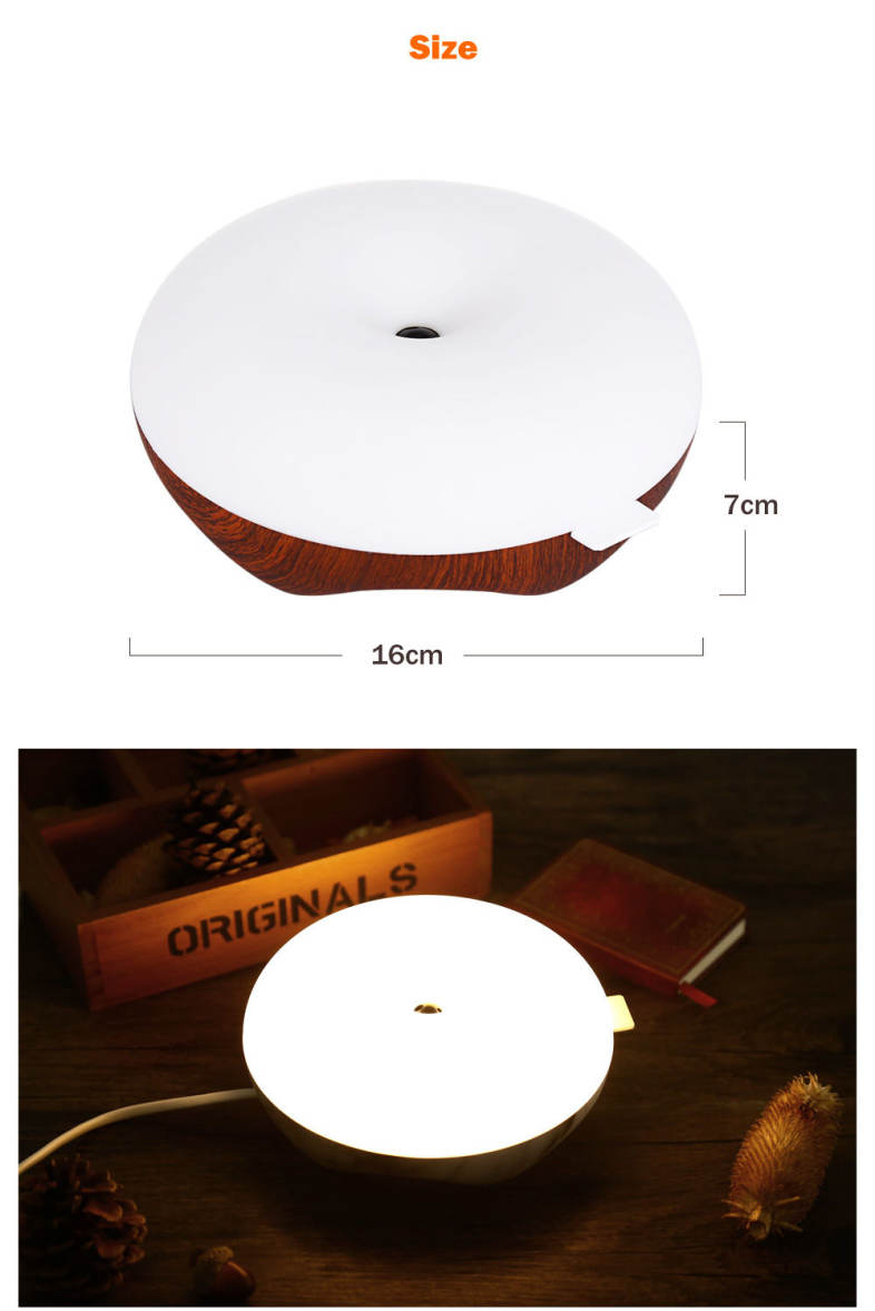 DC 5V LED Body Induction Night Light Round Dimming Bedside Lamp