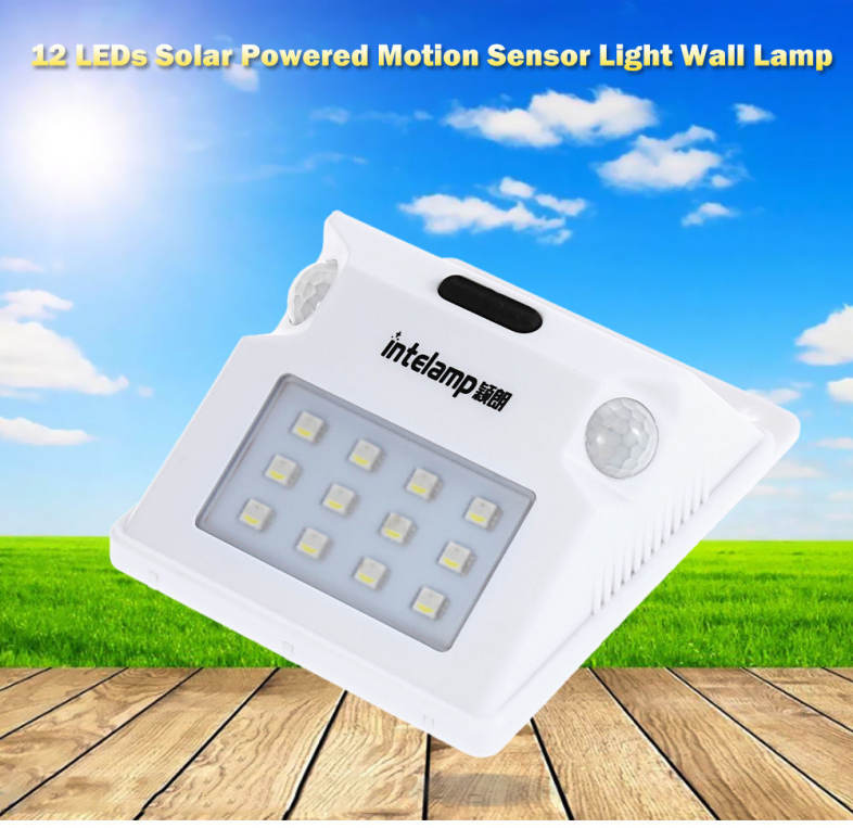 12 LEDs Solar Powered Motion Sensor Light Wall Lamp