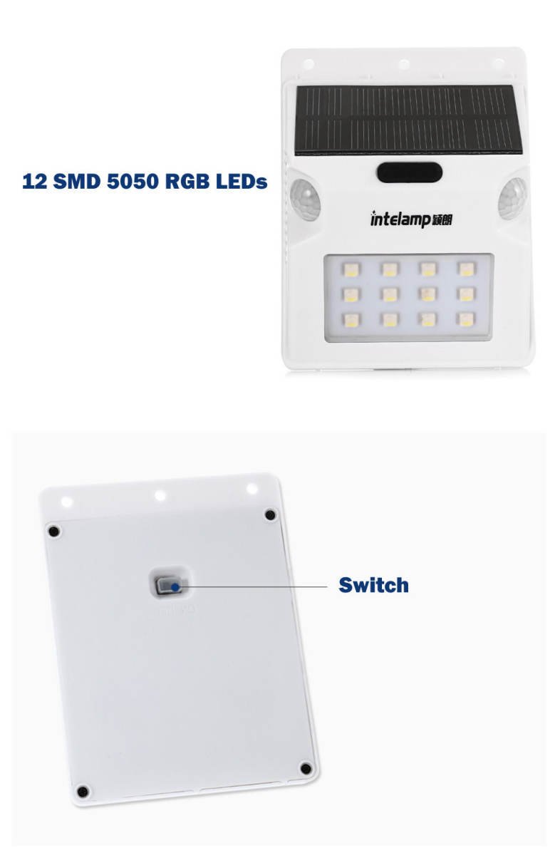 12 LEDs Solar Powered Motion Sensor Light Wall Lamp