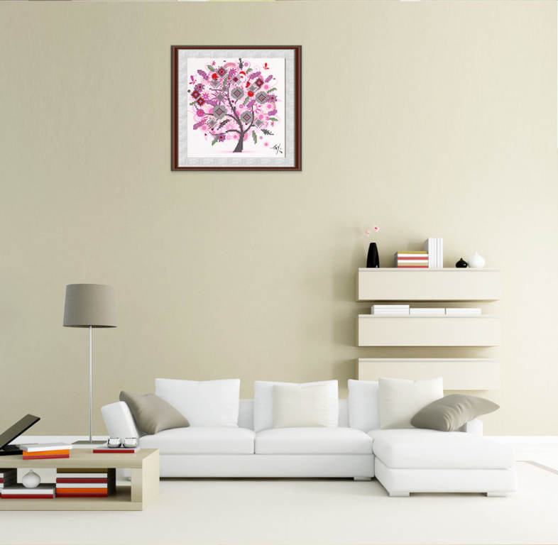 30 x 30cm 5D Four Seasons Fortune Tree Drilled Square Needlework DIY Diamond Painting Cross Stitch Tool