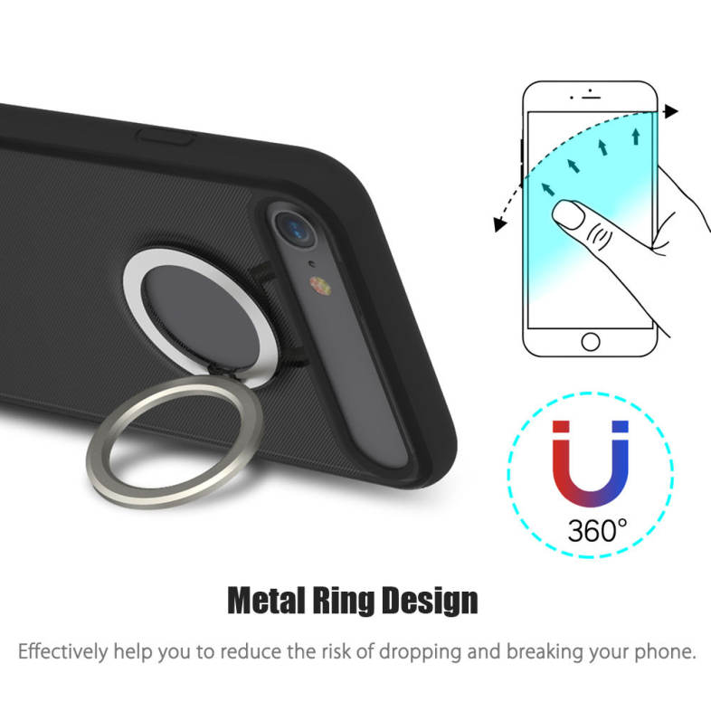 Rock M2 Magnetic Ring Kickstand Protective Phone Case for iPhone 7