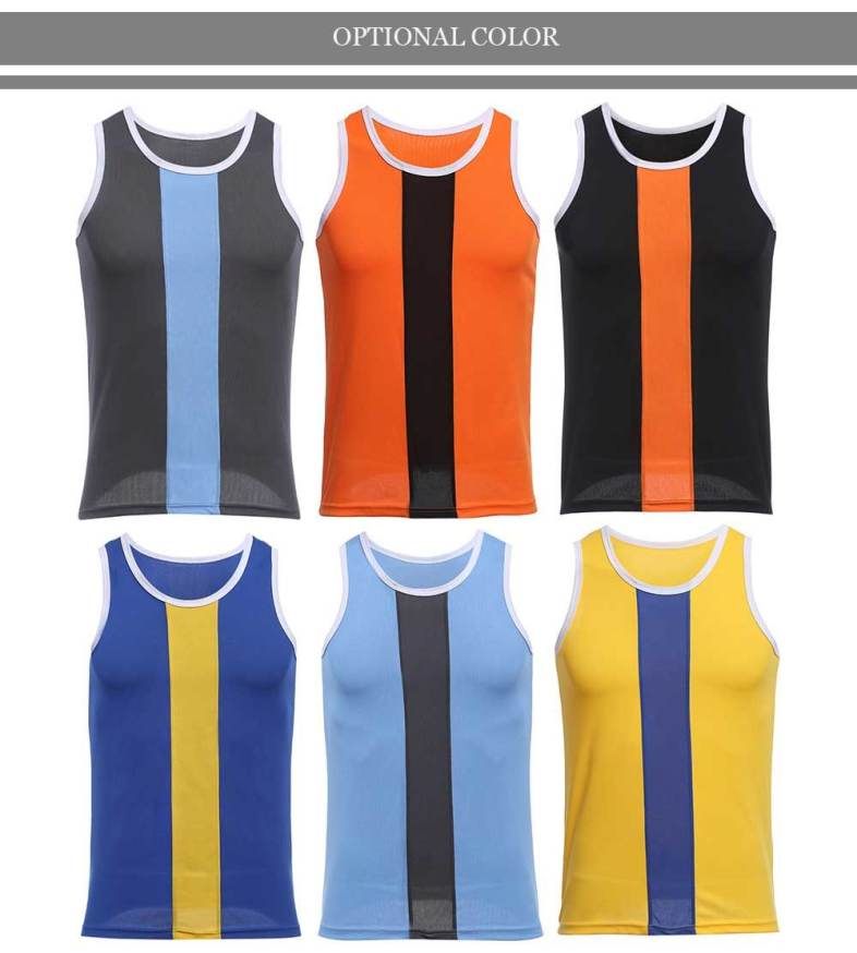 Simple Design Mesh Round Neck Sleeveless Breathable Vest for Men