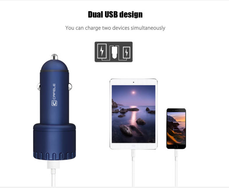CAFELE Dual USB Luminous 5V 3.4A Quick Charging Car Charger
