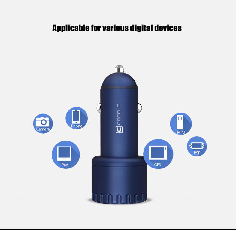 CAFELE Dual USB Luminous 5V 3.4A Quick Charging Car Charger