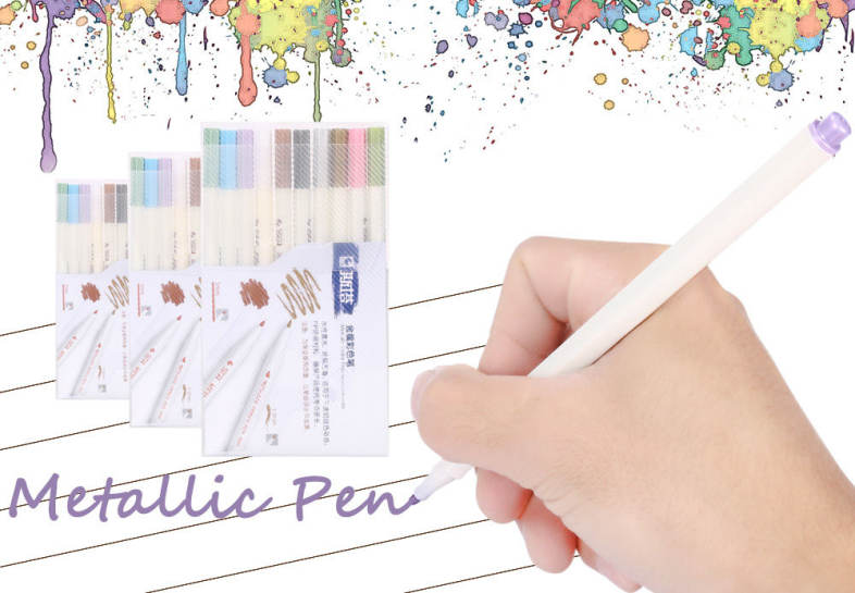 STA 10 Colors Metallic Pen Mark Painting Office Tackle