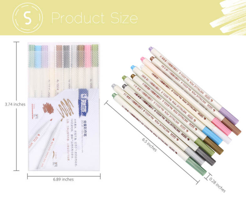 STA 10 Colors Metallic Pen Mark Painting Office Tackle