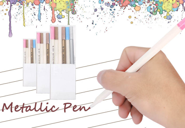 STA 6 Colors Metallic Pen Mark Painting Office Drawing Tackle