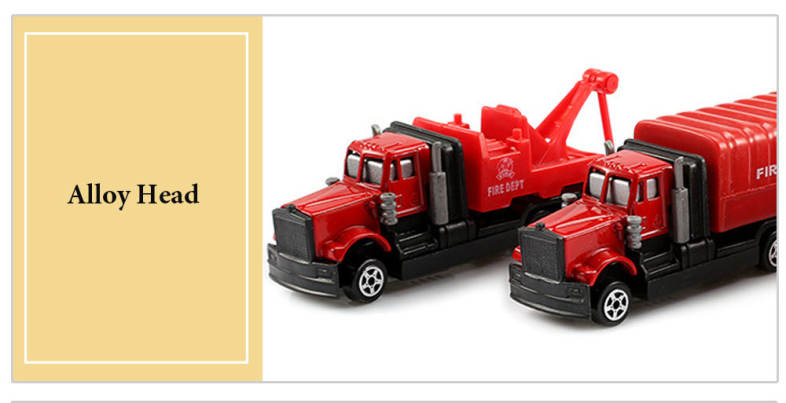 Xiongfengda Children Alloy 1:72 Scale Simulation Fire Department Set Vehicle Model Toy