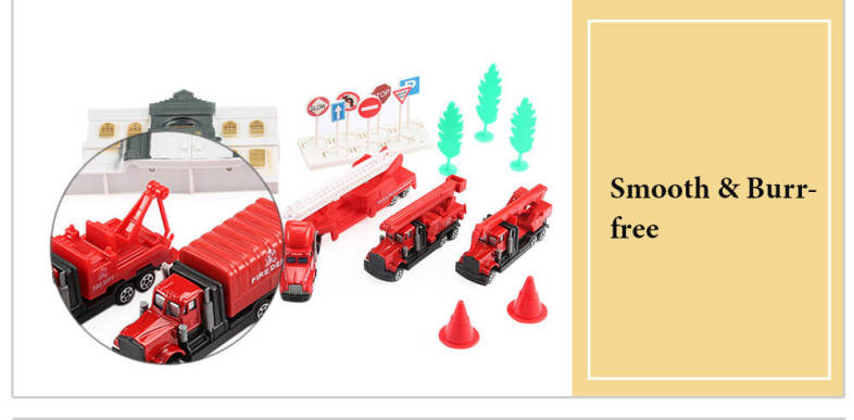 Xiongfengda Children Alloy 1:72 Scale Simulation Fire Department Set Vehicle Model Toy