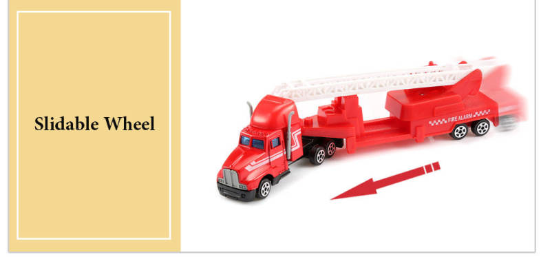 Xiongfengda Children Alloy 1:72 Scale Simulation Fire Department Set Vehicle Model Toy