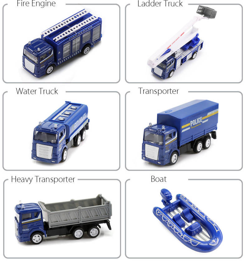 Xiongfengda Children Alloy 1:60 Scale Simulation Police Department Set Vehicle Model Toy