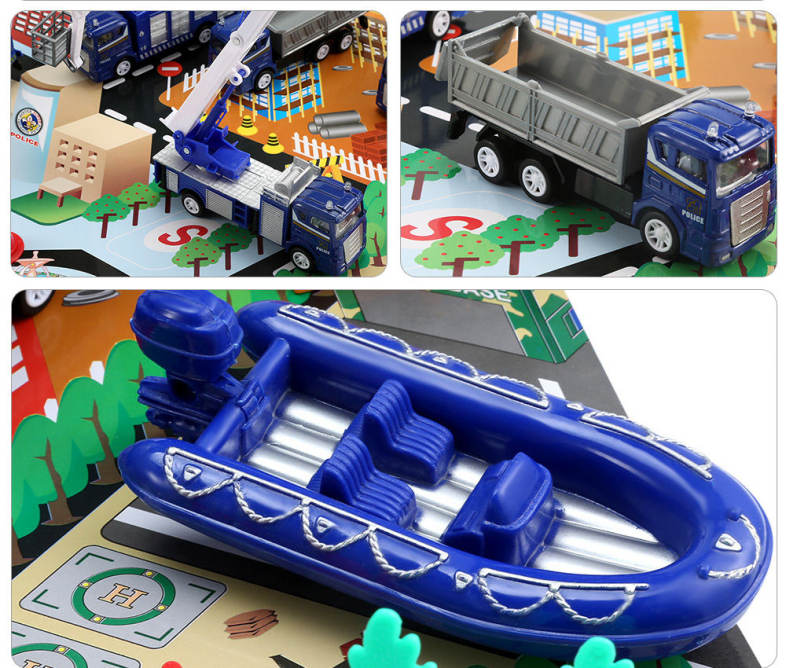 Xiongfengda Children Alloy 1:60 Scale Simulation Police Department Set Vehicle Model Toy