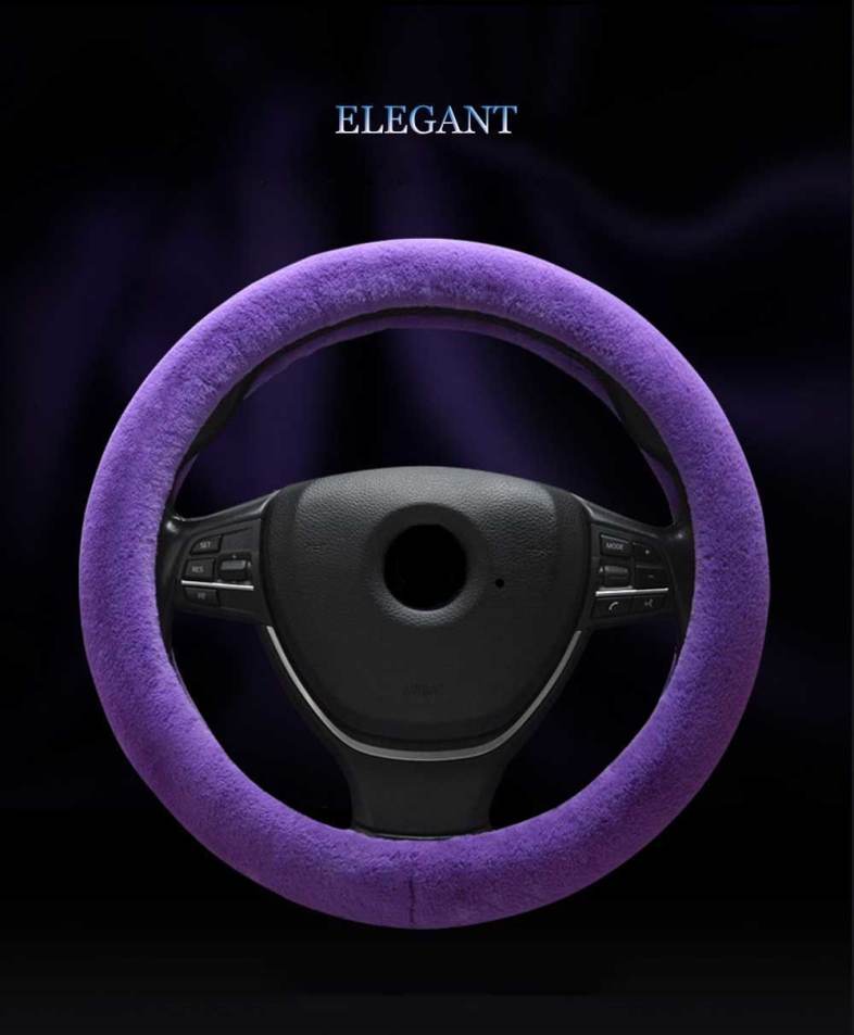 Casual Winter Pure Color Car Steering Wheel Cover