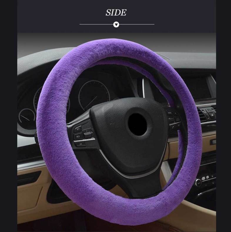 Casual Winter Pure Color Car Steering Wheel Cover