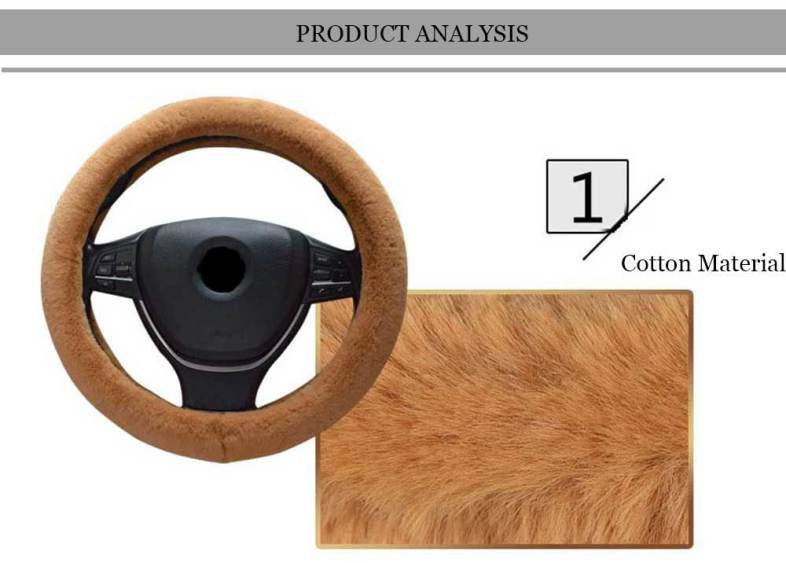 Casual Winter Pure Color Car Steering Wheel Cover