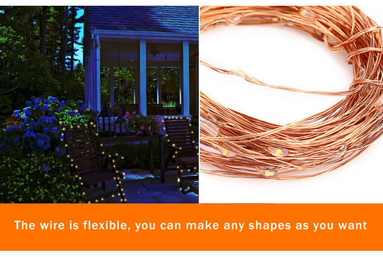 HQYG - 05 30CM 100 LEDs Copper String Light Decorative Lamp with Remote Controller