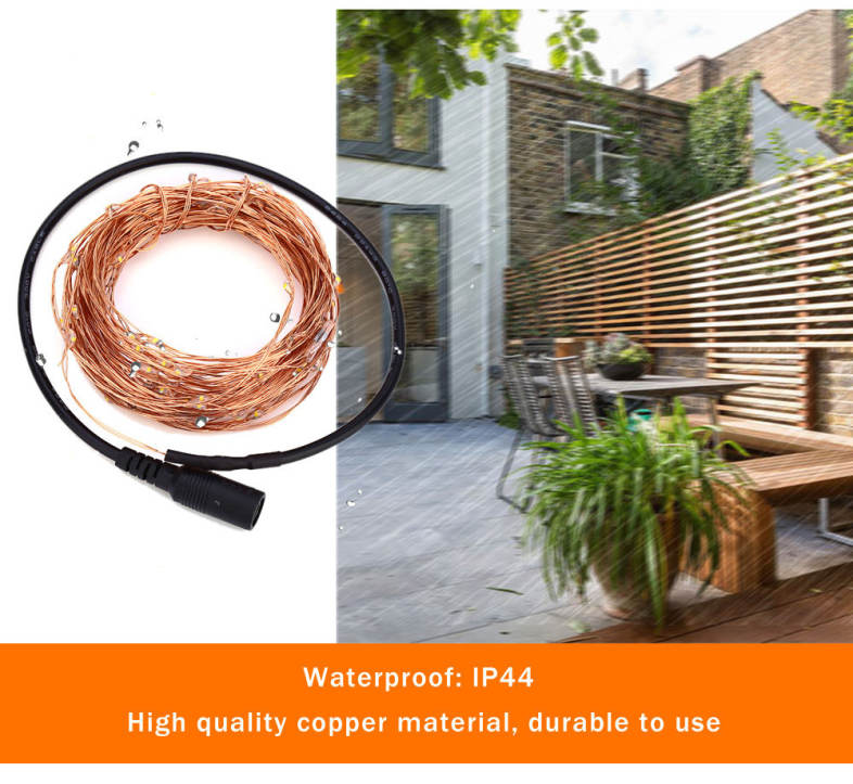HQYG - 05 30CM 100 LEDs Copper String Light Decorative Lamp with Remote Controller