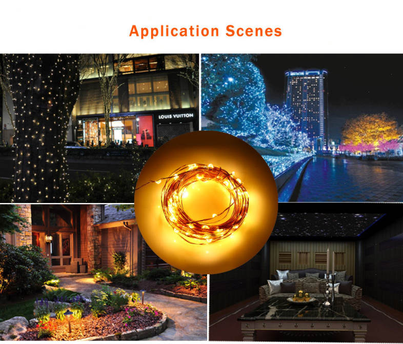HQYG - 05 30CM 100 LEDs Copper String Light Decorative Lamp with Remote Controller