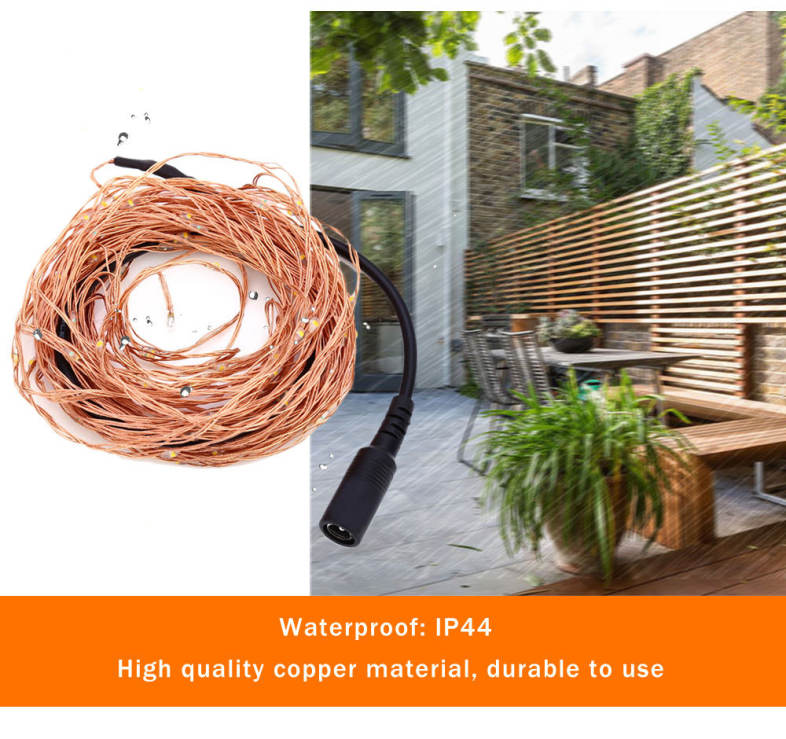 HQYG - 06 30CM 100 LEDs Copper String Light Decorative Lamp with Remote Controller