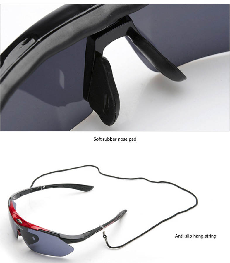 Robesbon Polarized Windproof Cycling Sunglasses Bike Goggles Eyewear with Myopia Frame