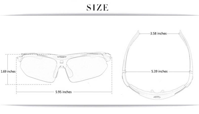Robesbon Polarized Windproof Cycling Sunglasses Bike Goggles Eyewear with Myopia Frame