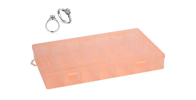 Detachable 28 Compartments Transparent Plastic Jewelry Bead Storage Box