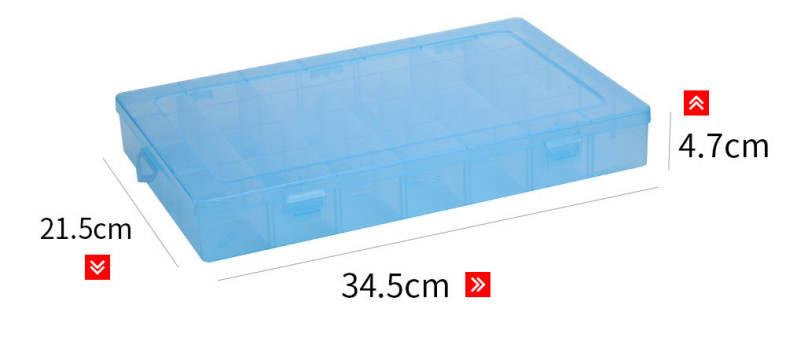 Detachable 28 Compartments Transparent Plastic Jewelry Bead Storage Box