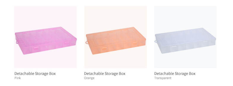 Detachable 28 Compartments Transparent Plastic Jewelry Bead Storage Box