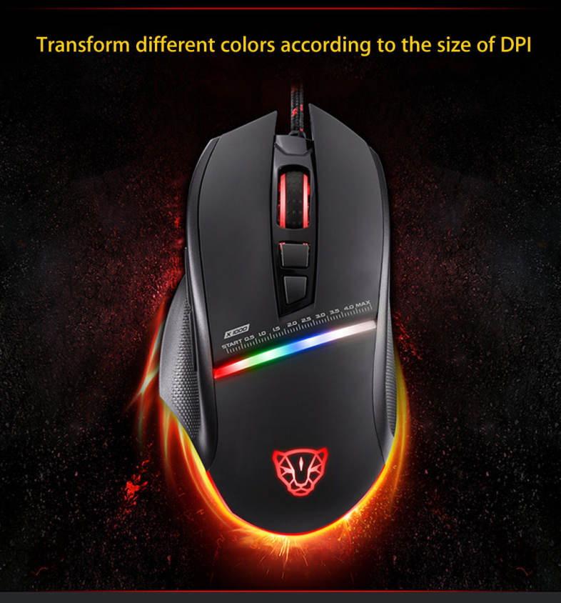 Motospeed V10 USB Gaming Wired Mouse with LED Backlight