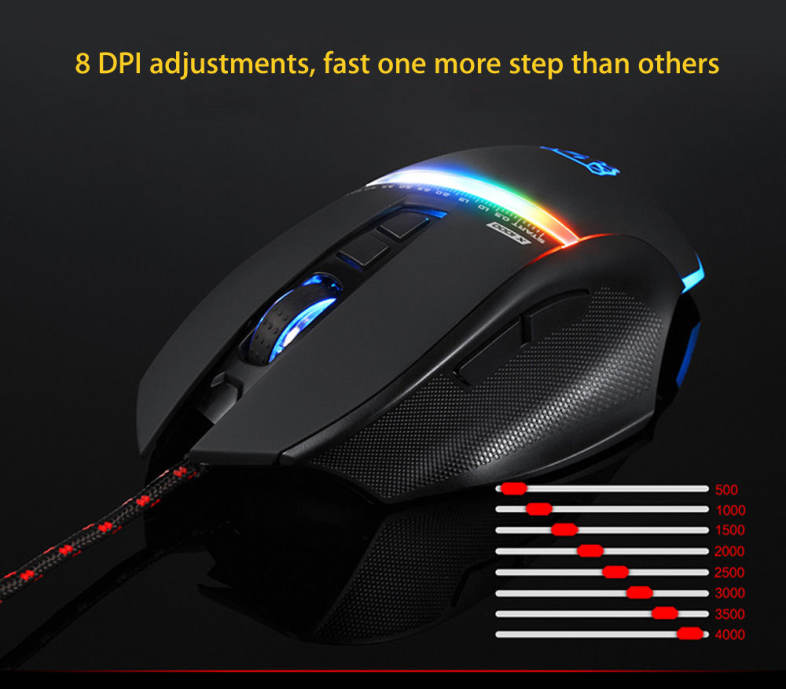 Motospeed V10 USB Gaming Wired Mouse with LED Backlight
