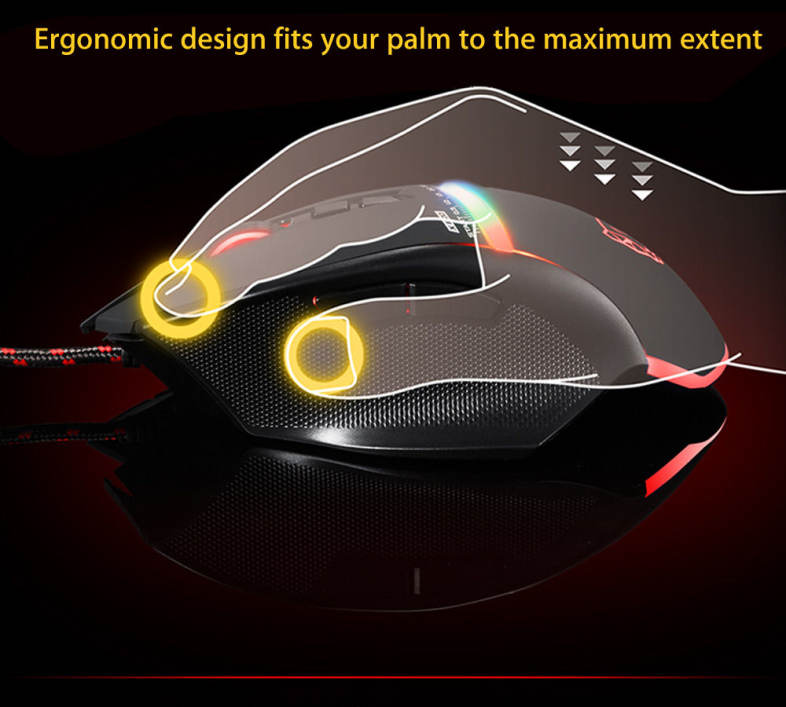 Motospeed V10 USB Gaming Wired Mouse with LED Backlight