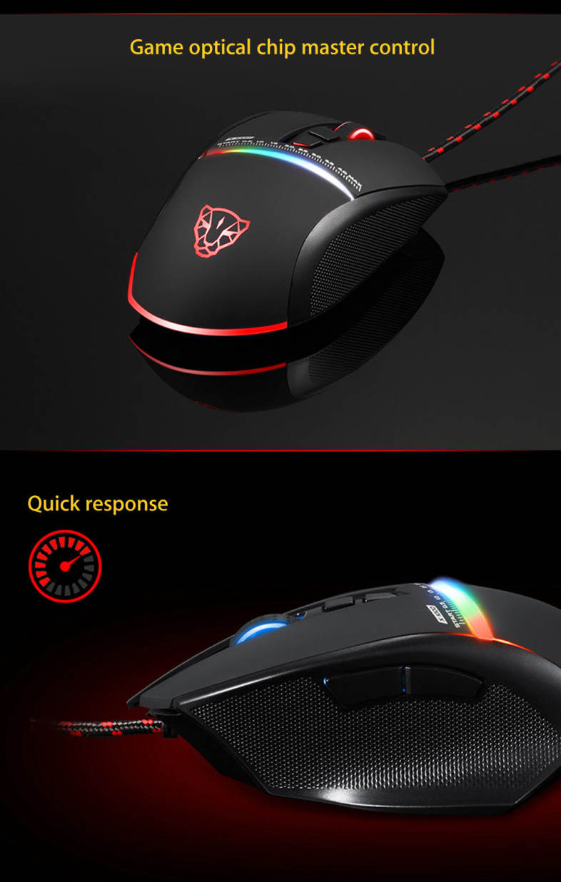 Motospeed V10 USB Gaming Wired Mouse with LED Backlight