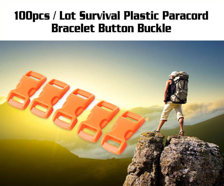 100pcs / Lot Webbing Paracord Plastic Bracelet Buckle for Outdoor Survival