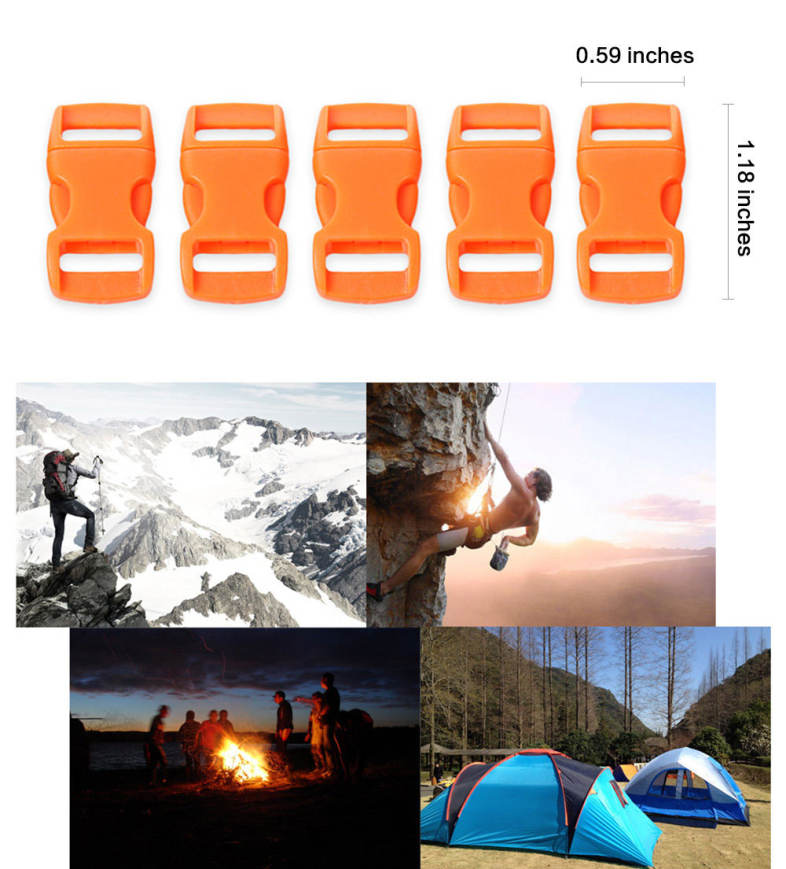 100pcs / Lot Webbing Paracord Plastic Bracelet Buckle for Outdoor Survival
