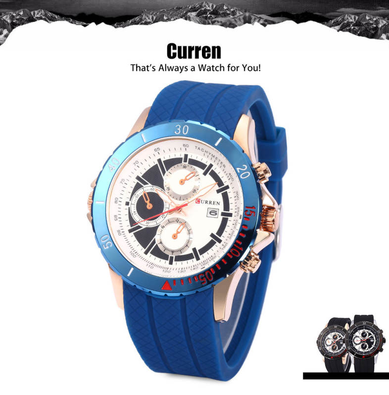 Curren 8143 Male Quartz Watch Date Display Luminous Wristwatch for Men