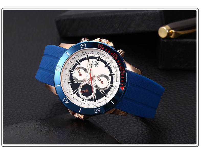 Curren 8143 Male Quartz Watch Date Display Luminous Wristwatch for Men
