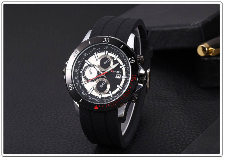 Curren 8143 Male Quartz Watch Date Display Luminous Wristwatch for Men