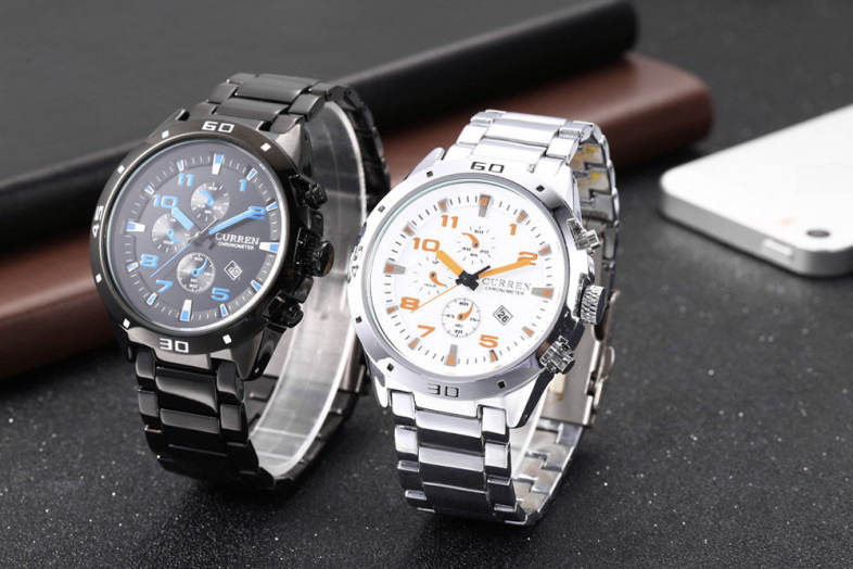 CURREN 8021 Men Quartz Watch Decorative Sub-dial Date Display 30m Water Resistance Wristwatch