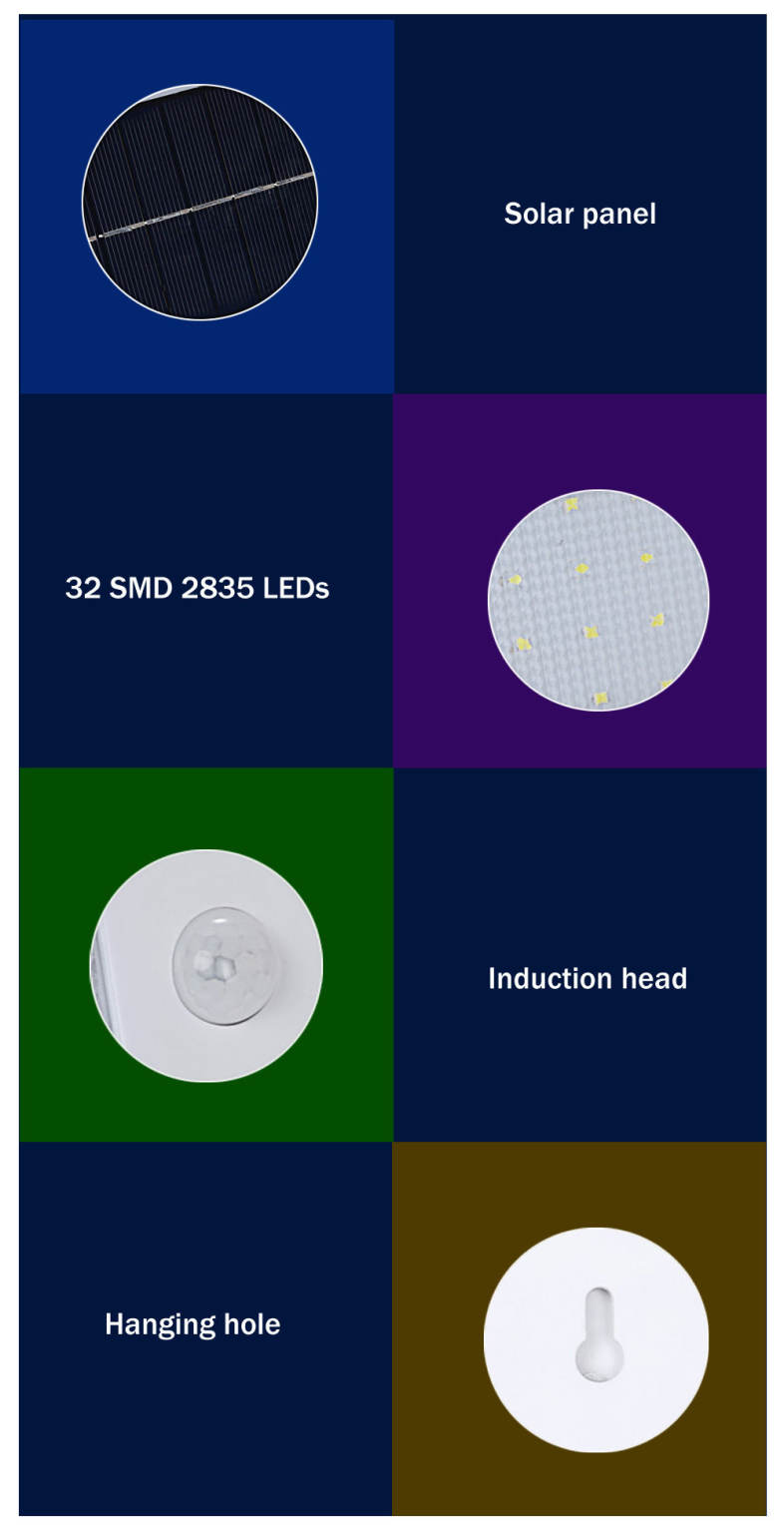 Solar Powered LED Wall Lamp Waterproof Motion Detector Door Lights