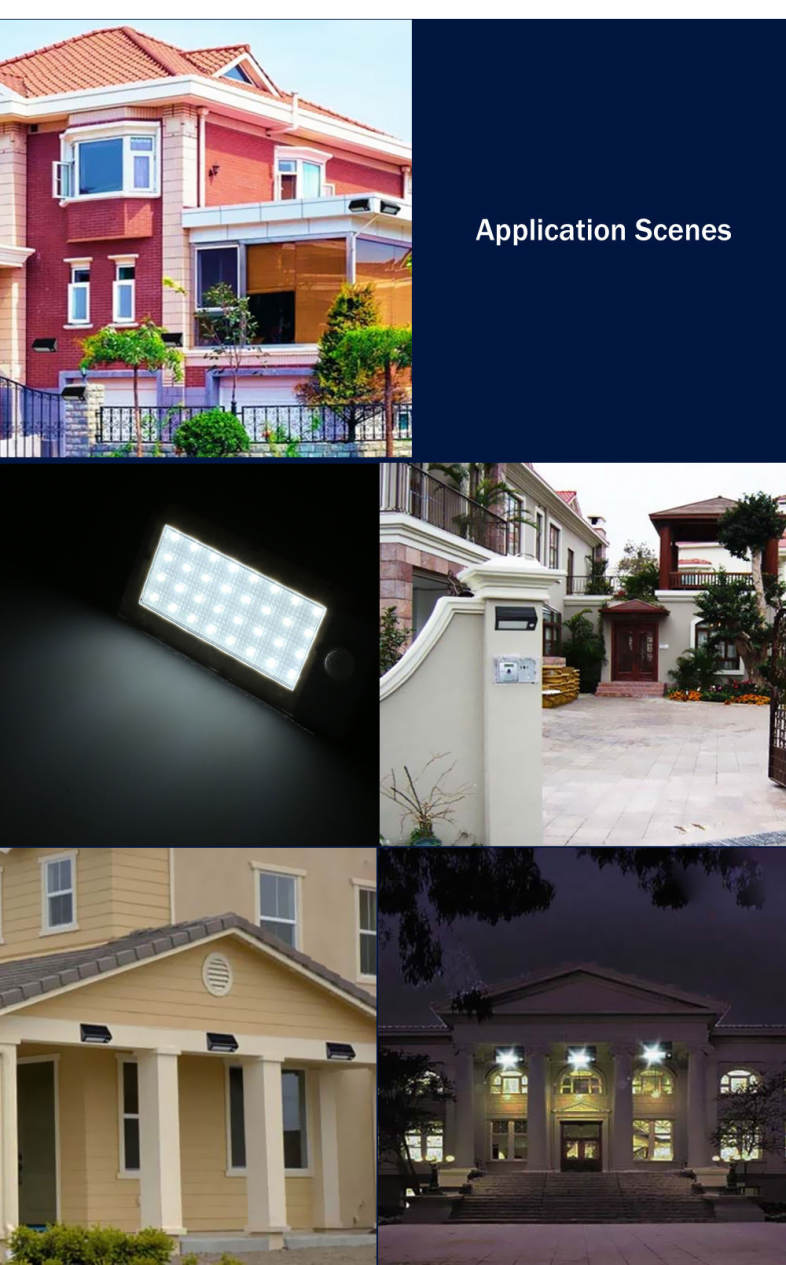 Solar Powered LED Wall Lamp Waterproof Motion Detector Door Lights