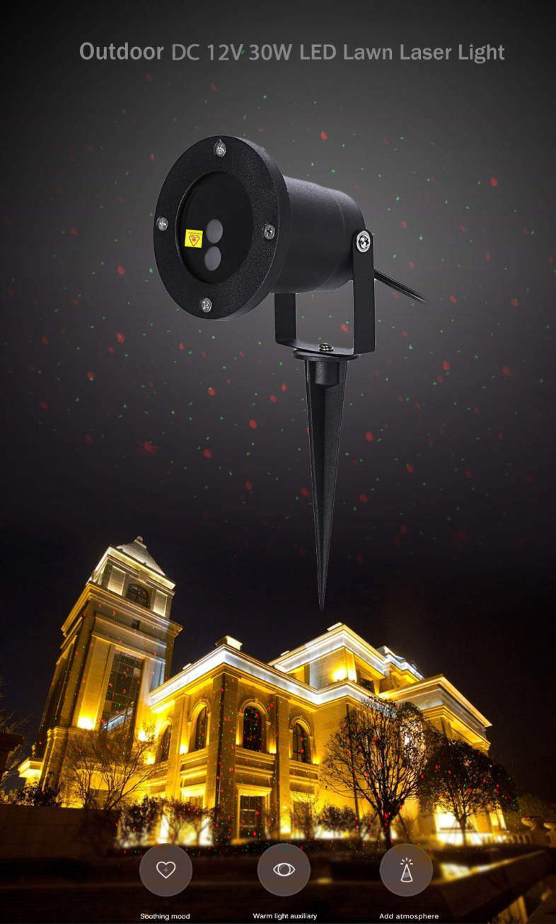 Outdoor 30W LED Lawn Laser Light Spotlight Waterproof Landscape Park Garden Lamp with Remote Controller