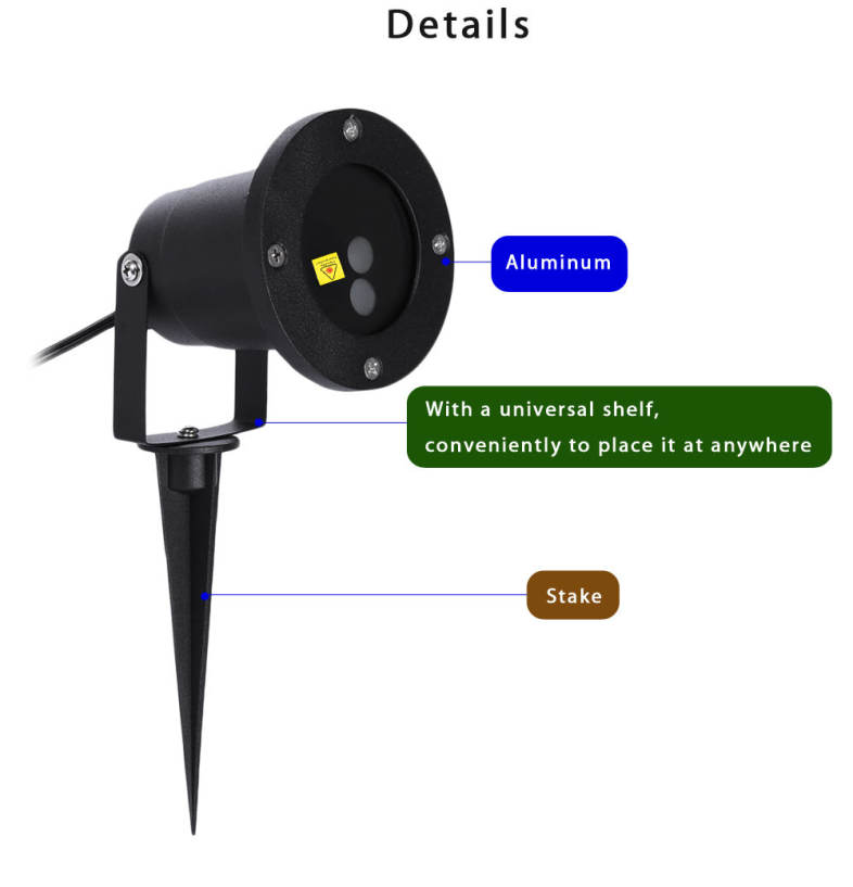 Outdoor 30W LED Lawn Laser Light Spotlight Waterproof Landscape Park Garden Lamp with Remote Controller