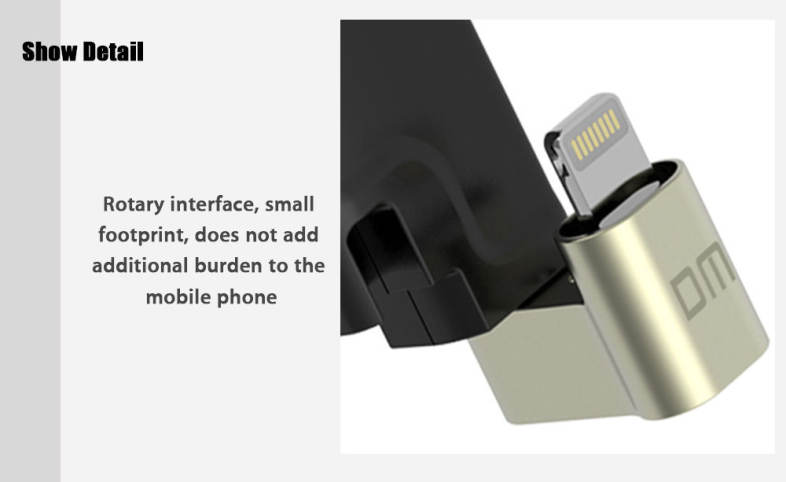 DM APD001 128GB USB 3.0 8 Pin OTG U Disk Data Transmission Drive for iPhone / iPad