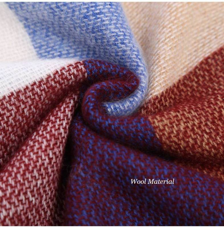 Casual Dual Use Grid Design Warm Scarf for Women