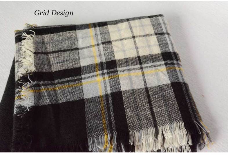 Casual Grid Design Women Warm Scarf